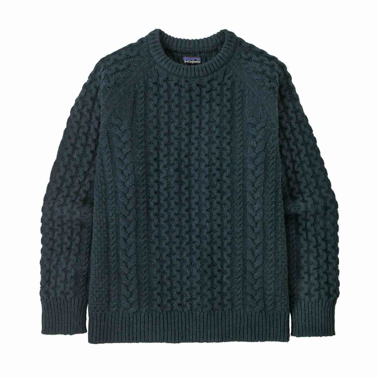 Recycled Wool-Blend Cable Knit Crewneck Sweater 51085