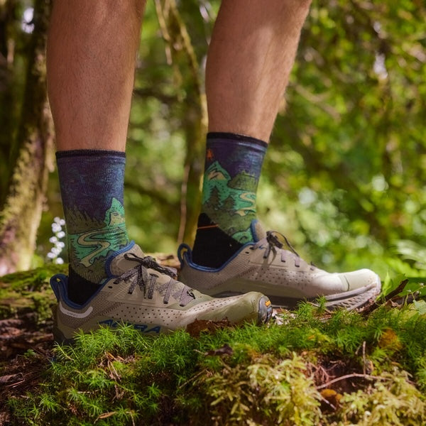 Trail Run Targeted Cushion Neature Print Crew Socks SW002693