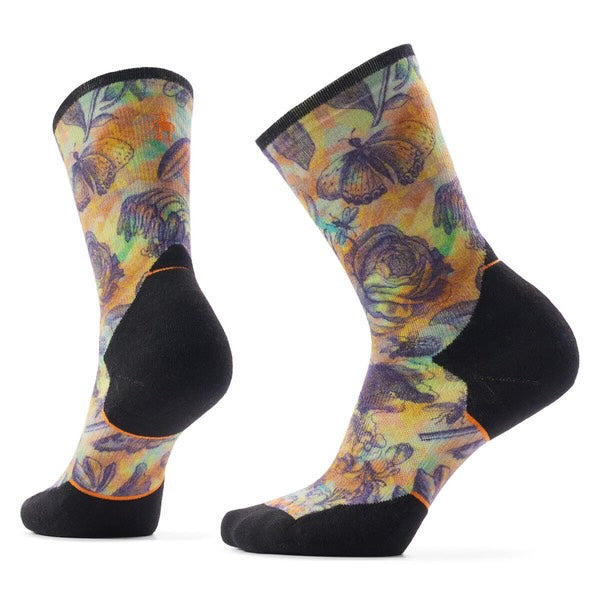 Women's Trail Run Targeted Cushion Floral Party Print Crew Socks SW003029