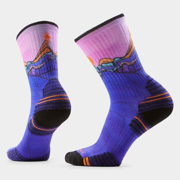Women’s Hike Targeted Cushion Mountain Sunrise Print Crew Socks SW003031