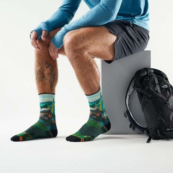 Hike Targeted Cushion Trail Trekker Print Crew Socks SW003032