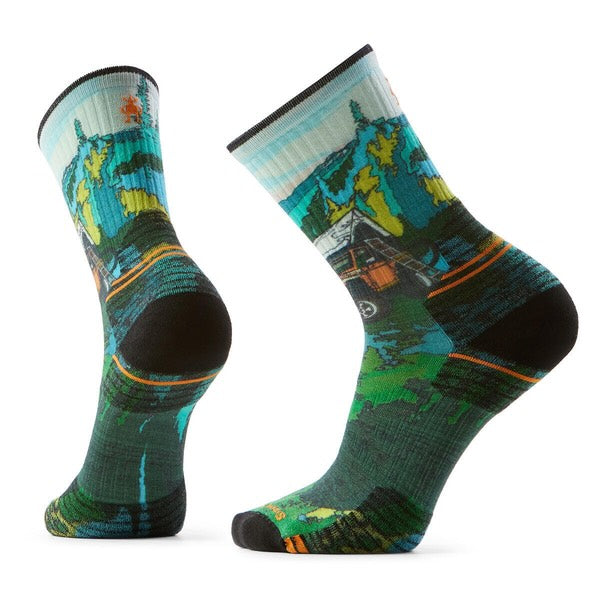 Hike Targeted Cushion Trail Trekker Print Crew Socks SW003032